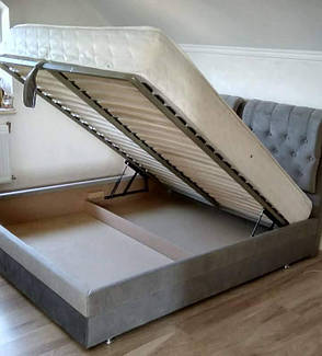 Ліжко м'яке Скарлет Городок 160х200 з підйомним механізмом, фото 1