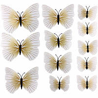 Набір метеликів із магнітом 12 шт (білі)