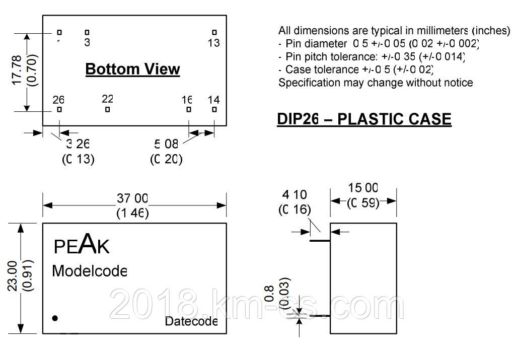 Мікросхема AC-DC PPM03-S-15ELF (PEAK electronics)