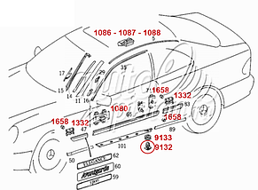 Кліпса кріплення молдингу порога на Мерседес, фото 3