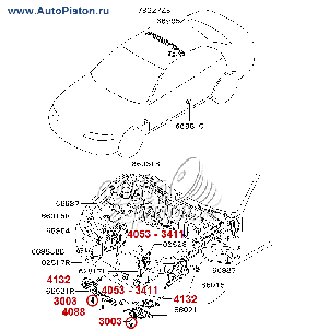 Кліпса кріплення внутрішньої обробки,бризкування, підкрилки на Mitsubishi, фото 3