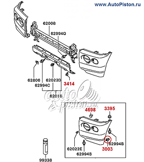 Кліпса кріплення внутрішньої обробки,бризкування, підкрилки на Mitsubishi, фото 4