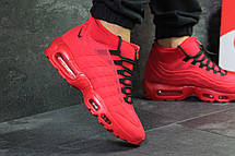 Підліткові кросівки,термо Nike air max 95 Sneakerboot,червоні, фото 2