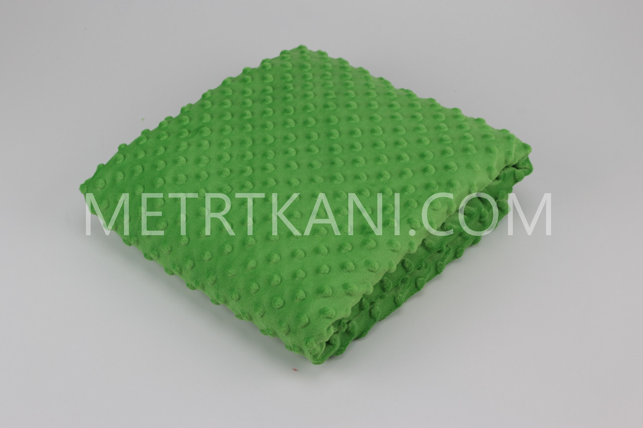 Плюш Minky зеленого кольору 350 г/м2 відріз 100*80 No м-37