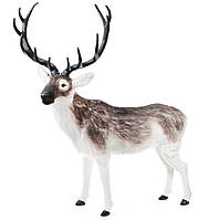 Фігура Олень новорічний, Декоративний олень з імітацією штучного хутра, 120*144 см