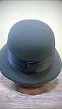 Демісезонний капелюх із крисами прикрашений атласною стрічкою 54-55 см, фото 2