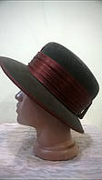 Коричневий та сірий демісезонний капелюх із берегами 54-55 см