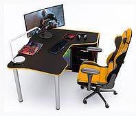 Геймерский игровой стол Igrok Tor ЛДСП Черный/Желтый (Zeus ТМ)
