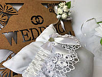 Топ! Классическая свадебная Подвязка с бантиком для Невесты, Белая, 405