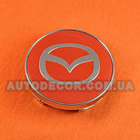 Колпачки заглушки на литые диски Mazda (60/56/10) MC60N101 красные/хром логотип