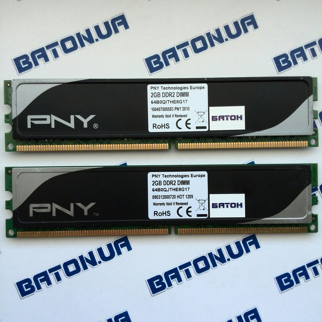 Игровая оперативная память PNY DDR2 2Gb+2Gb 800MHz PC2 6400U CL6 (64B0QJTHE8G17)