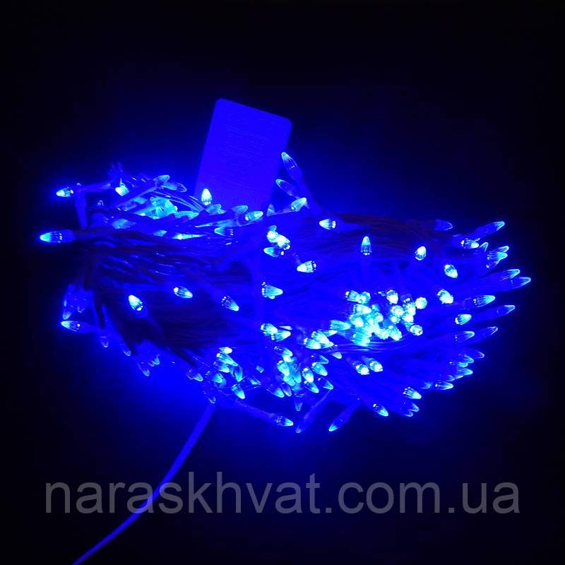 Гірлянда Нитка Конус-рис LED 500 синій, білий дріт
