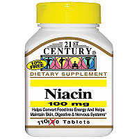 21st Century, Ниацин, 100 мг, 110 таблеток