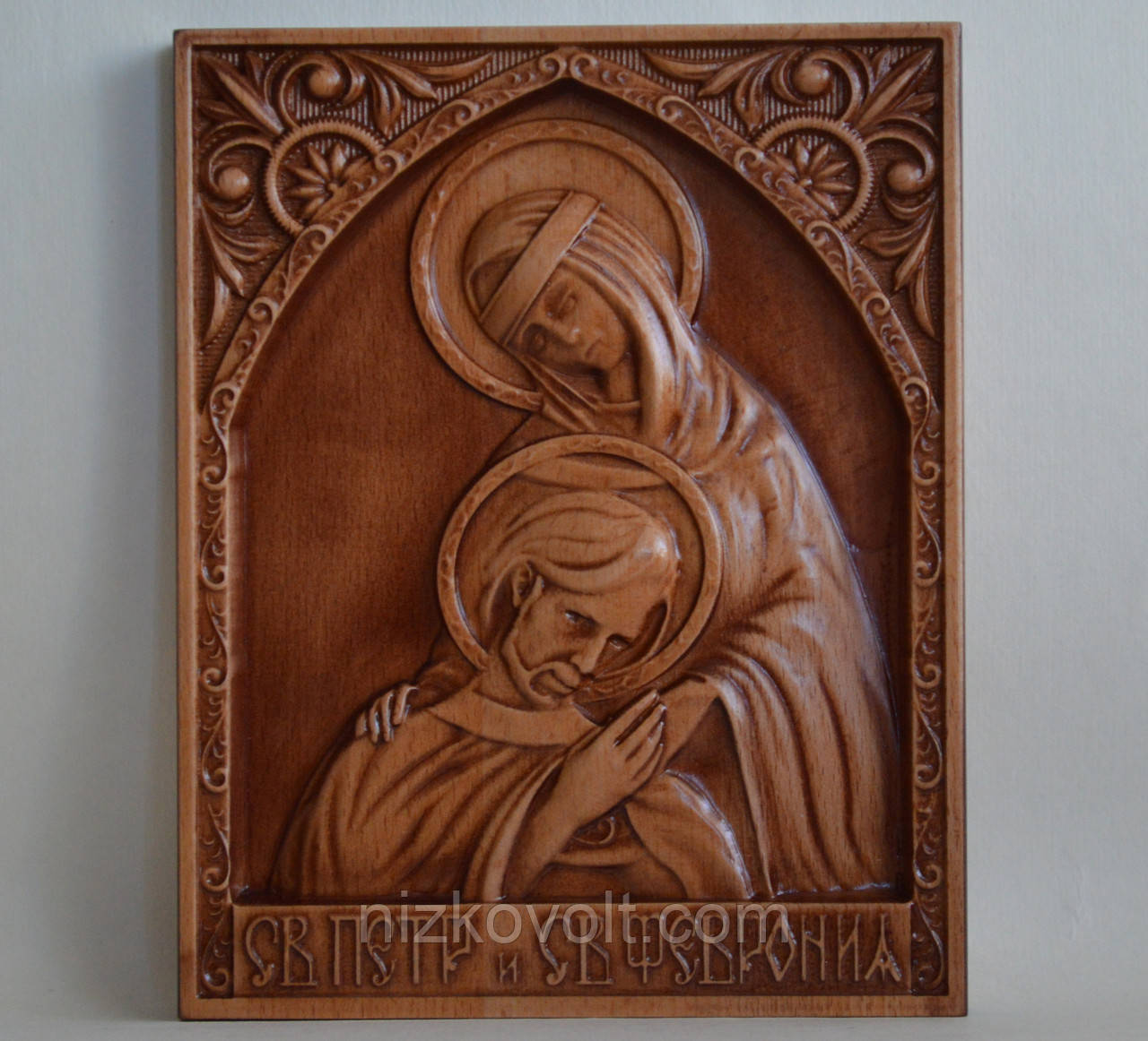 Ікона Петра і Февронії - різьблення на дереві (160х200х18)