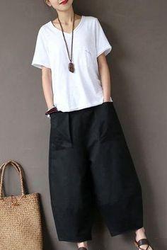 Костюм лляні штани та подовжена рубаха, бохостиль, casual style