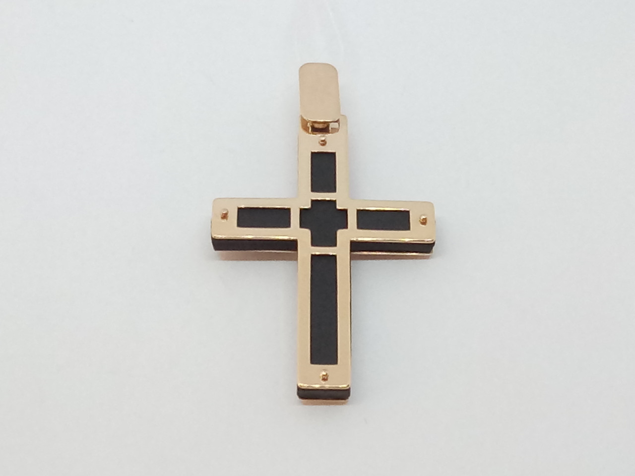 Золотий хрестик з каучуком. Розп'яття Христа. Артикул 940020