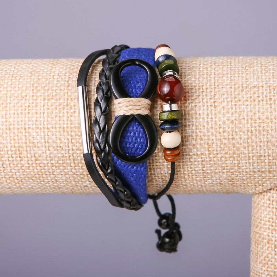 ЗНИЖКА! Браслет дитячий "Нескінченність" синій на затяжці, фото 1