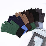 Рукавички зимові вовняні для чоловіків і жінок унісекс чорні, фото 7