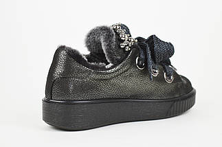 Кросівки на хутрі Alpino 860 37 Темна-платина шкіра, фото 3