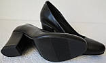 Nona! жіночі якісні класичні туфлі чорна шкіра збуття на підборах 7,5 см, фото 5
