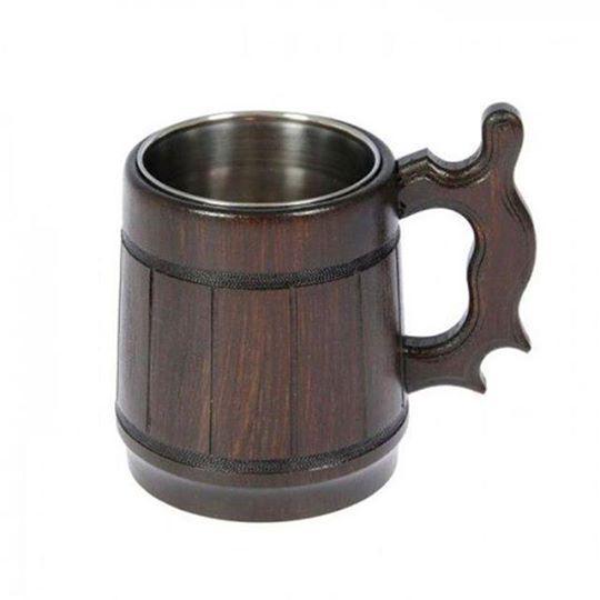 Пивний бокал темний з дерева, фото 1