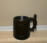 Пивний бокал темний з дерева, фото 2
