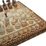 Подарункові шахи + нарди + шашки 50 х 50 см. Бісер + Мідь, фото 3