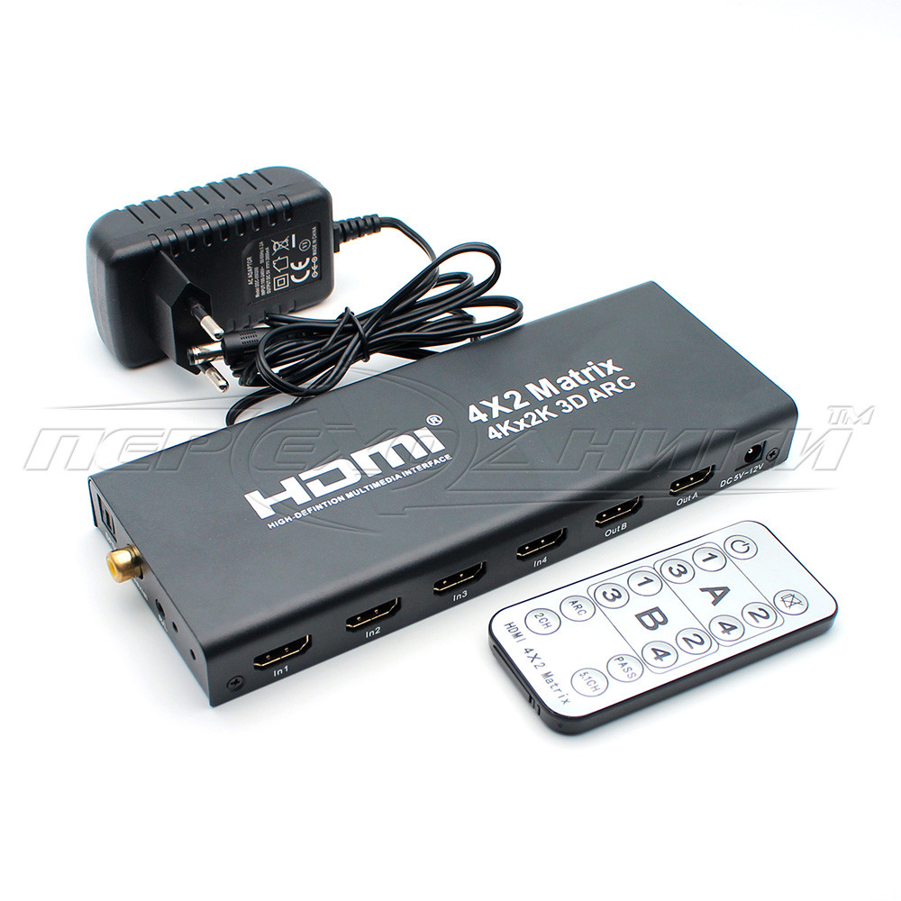  4х2 HDMI Matrix, Перемикач HDMI портів, HDMI матриця 4х2 (ARC, MHL,4Kx2K 3D)