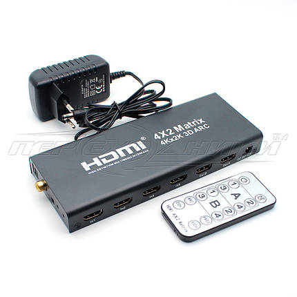 4х2 HDMI Matrix, Перемикач HDMI портів, HDMI матриця 4х2 (ARC,MHL,4Kx2K 3D), фото 2
