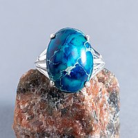 Варисцит синій, 18*13 мм, срібло 925, кільце, 937КВ