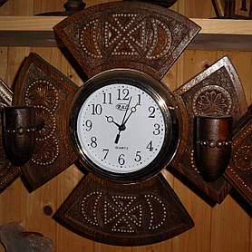 Дерев'яні годинник ручної роботи 30 см