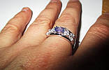Срібне кільце з натуральними танзанітами "Зимове" розмір 18,3, фото 4