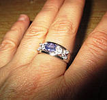 Срібне кільце з натуральними танзанітами "Зимове" розмір 18,3, фото 7