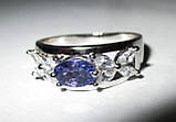 Срібне кільце з натуральними танзанітами "Зимове" розмір 18,3, фото 3