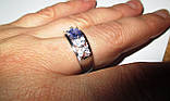 Срібне кільце з натуральними танзанітами "Зимове" розмір 18,3, фото 5