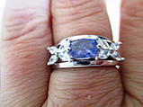 Срібне кільце з натуральними танзанітами "Зимове" розмір 18,3, фото 9