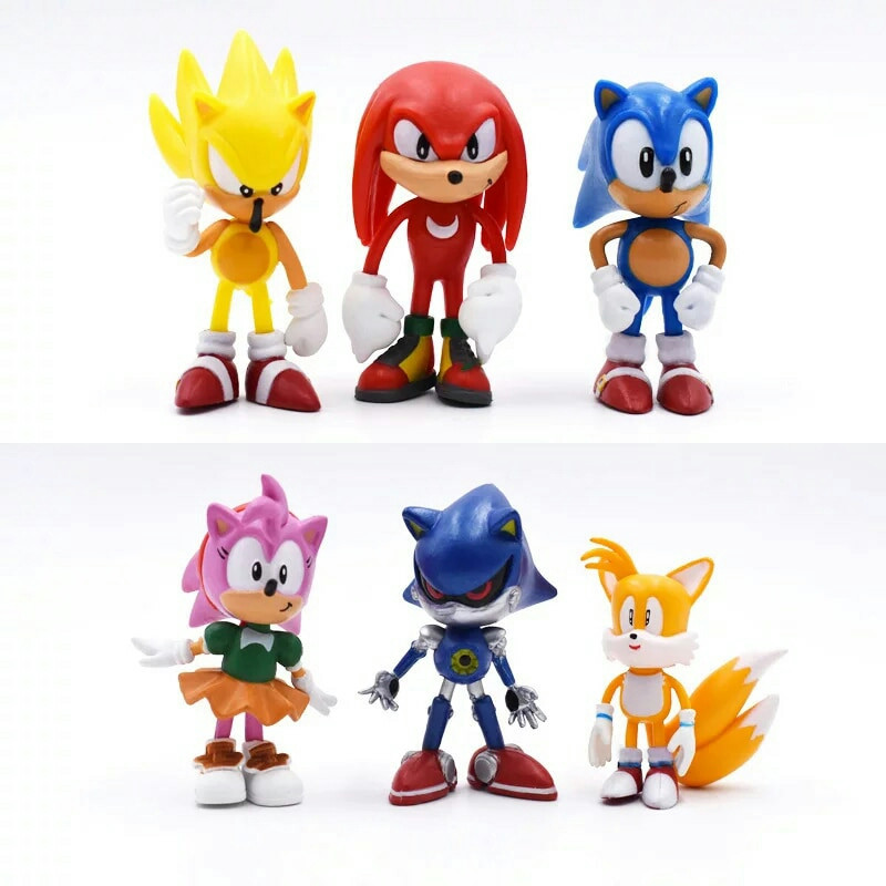 Набір Іграшки-фігурки Сонік Їжачок Super Sonic і його друзі, 6 шт.
