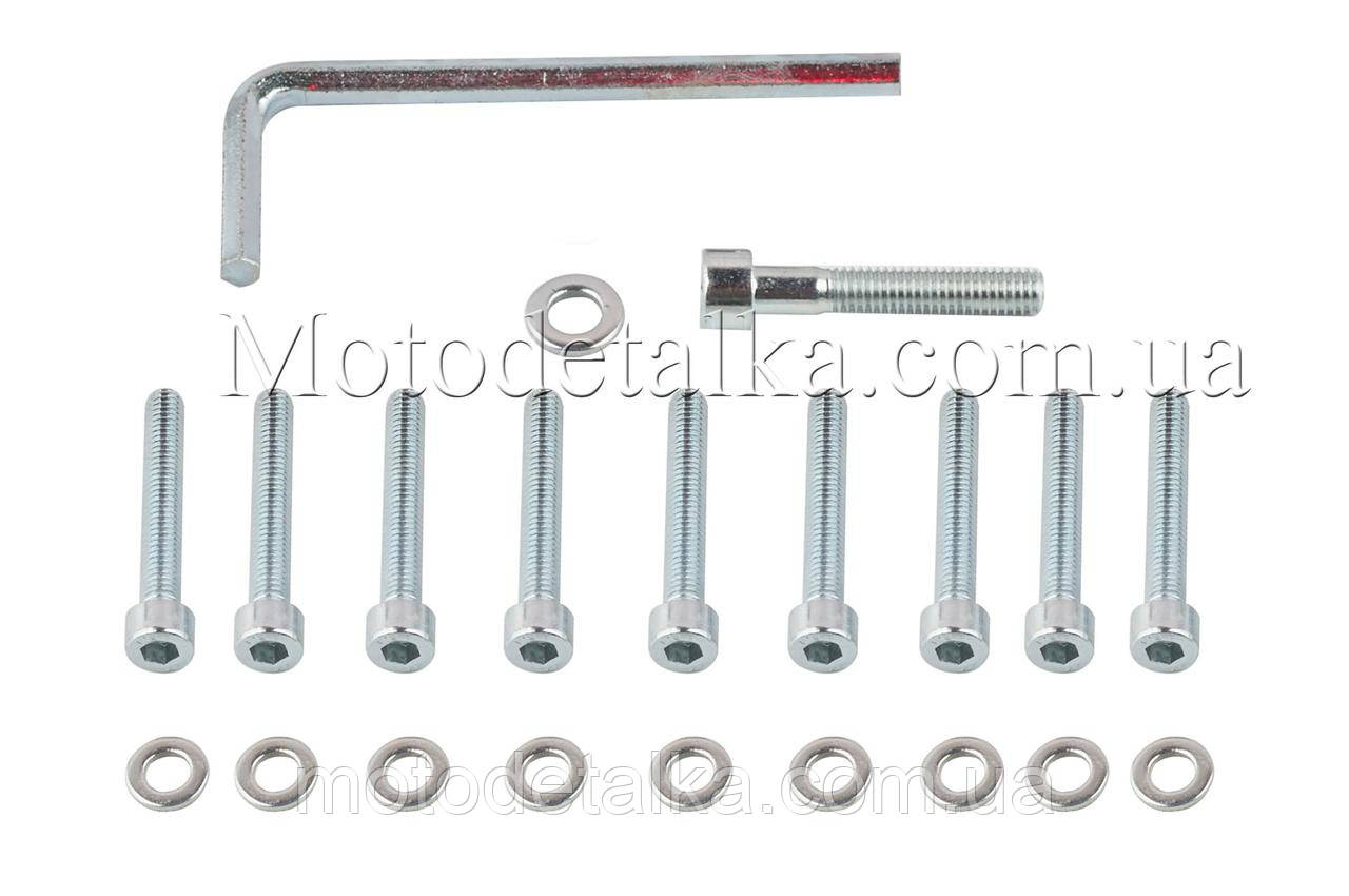 Болти кришки варіатора 4T скутер 150 см3 (13 колесо) (шестигранний шліц, 10 шт. +ключ).