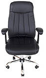 Офісне крісло Richman Фабіо чорний кожзам з перфорацією, фото 2