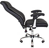 Офісне крісло Richman Фабіо чорний кожзам з перфорацією, фото 6