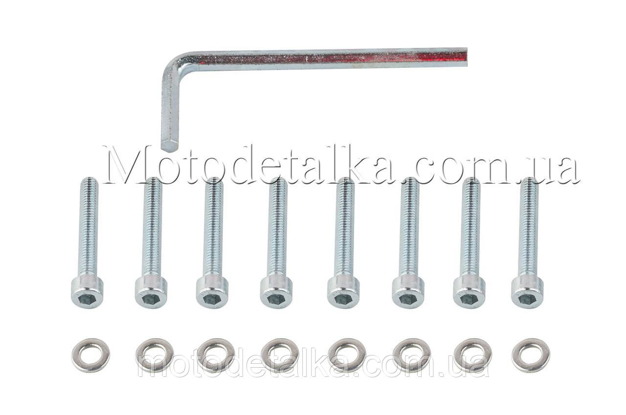 Болти кришки варіатора 4T скутер 50-80см3 (10 колесо) (шестигранний шліц, 8 шт. +ключ).