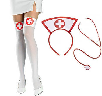 Набір медсестри для еротичних ігор (панчохи, статоскоп, чепчик)