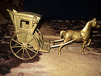 Старовинна статуетка з Англії. Бронзовий кінь, кінь (карета) 15.5 см х 36 см антикваріат бронза 1078