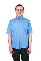 Блакитна сорочка з коротким рукавом, сорочка для охоронця з коротким рукавом
