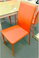 Стул дизайнерский AF 0897 ADC металлический каркас экокожа цвет оранжевый, стиль модерн