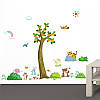 Наклейка на стіну, на шафки, прикраси стіни в дитячий сад "звірі відпочивають!" 80см*110см (лист 30*90см), фото 4