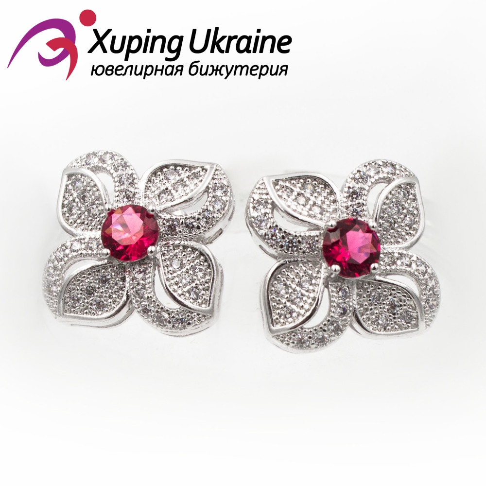 Сережки-гвоздики Xuping родиум 1,6 см 824882(1)