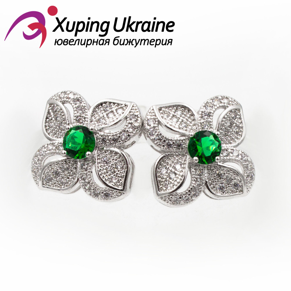 Сережки-гвоздики Xuping родиум 1,6 см 824882(3)