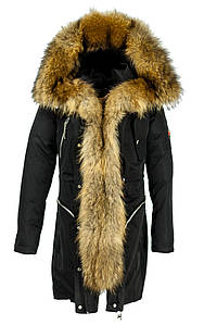 Жіноча парка з натуральним хутром єнота ZLLY