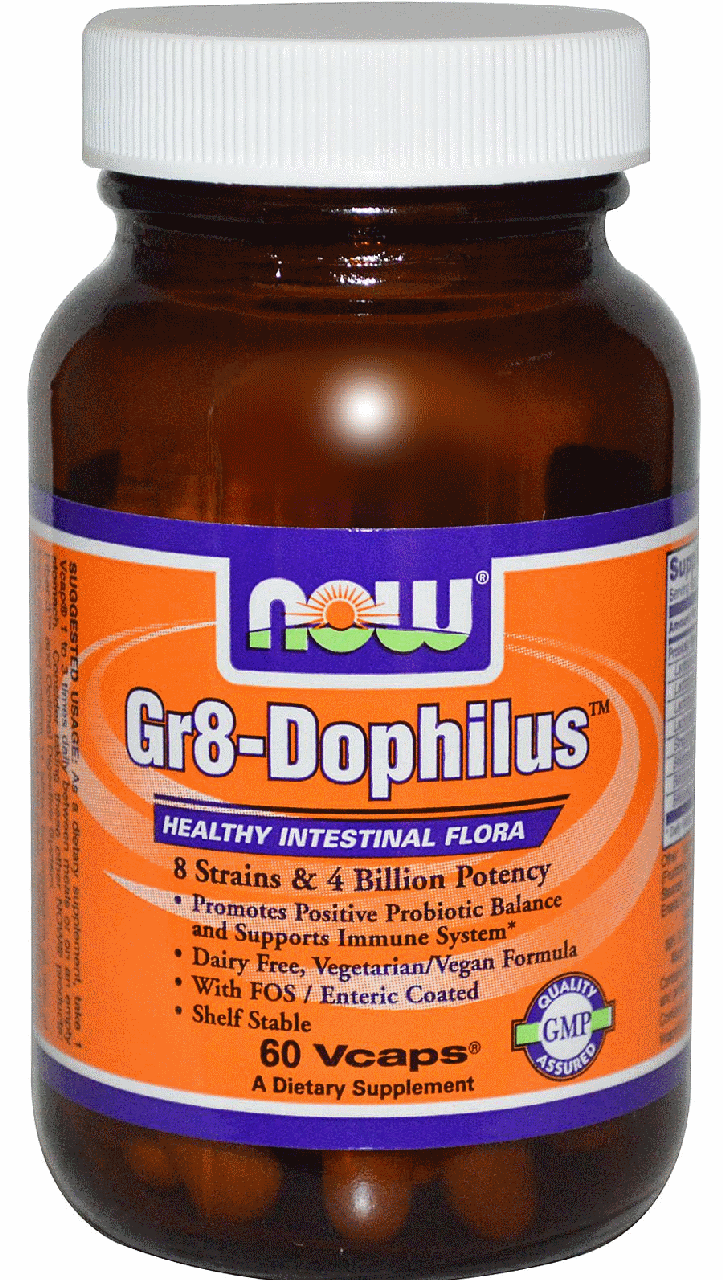 Пробіотик Now Foods Gr8-Dophilus 60 Veggie Caps, фото 1